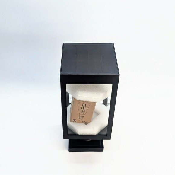 Outdoor Solar Post Cap Light with LED Antique Edison Bulb - Picture 2 of 4